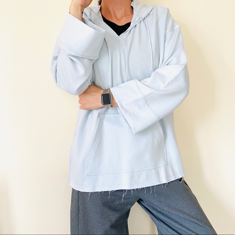 New Nike yoga hoodie top raw hem pastel